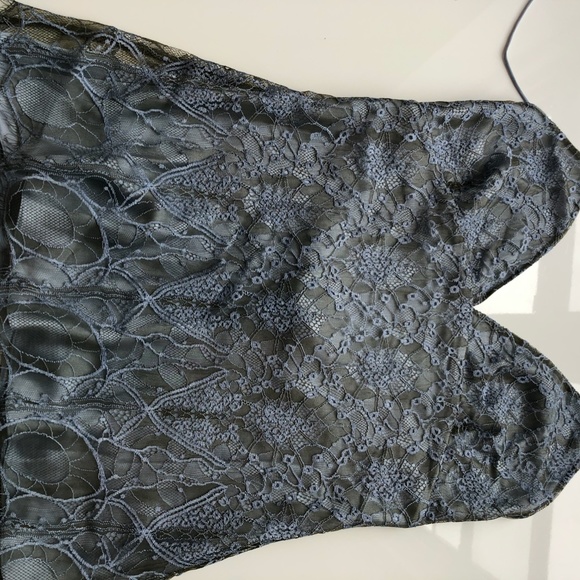 Richard Tyler Lace on Silk Top and Skirt Set - Picture 2 of 7